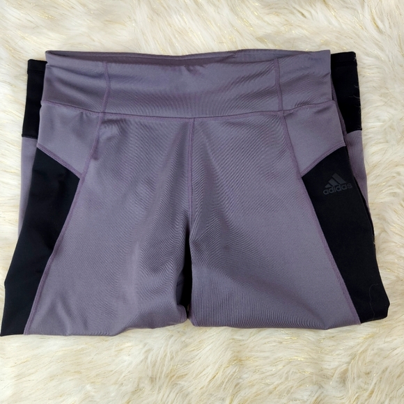 Adidas Climalite High Rise Classic Stripe Capri Leggings - Picture 4 of 7